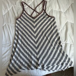 Maurices Striped Tank Top with Criss Cross Straps
